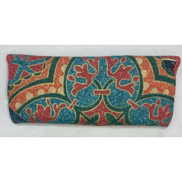 Eyeglass Case For Women Hard Case Sunglasses Fabric Covered Paisley Multicolored - Picture 3 of 8